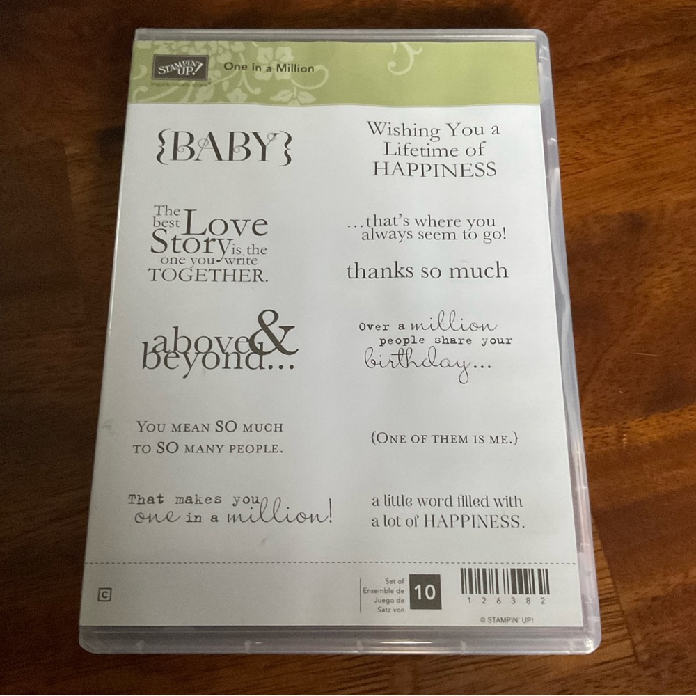 Stampin Up! One in a Million set of 10 clear mount stamp set